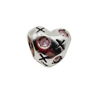 Chamilia Swarovski 2010 Ltd Edition XOXO Heart Charm Bead 925 Sterling Silver